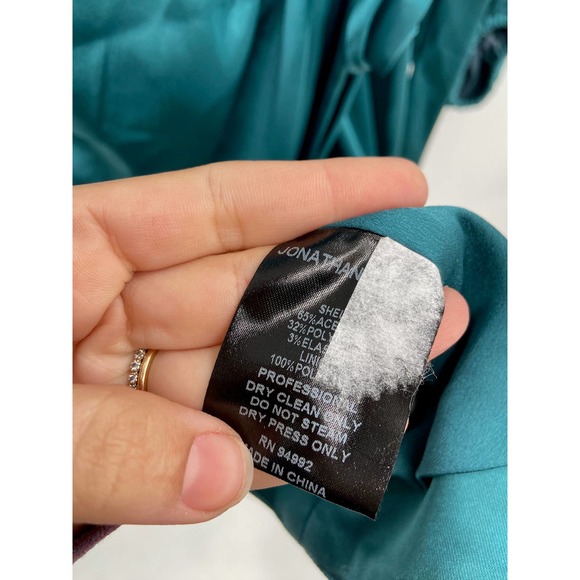 Jonathan Simkhai Blue Satin Long Sleeve Wrap Midi V-Neck Cocktail Dress Size M - Picture 6 of 6